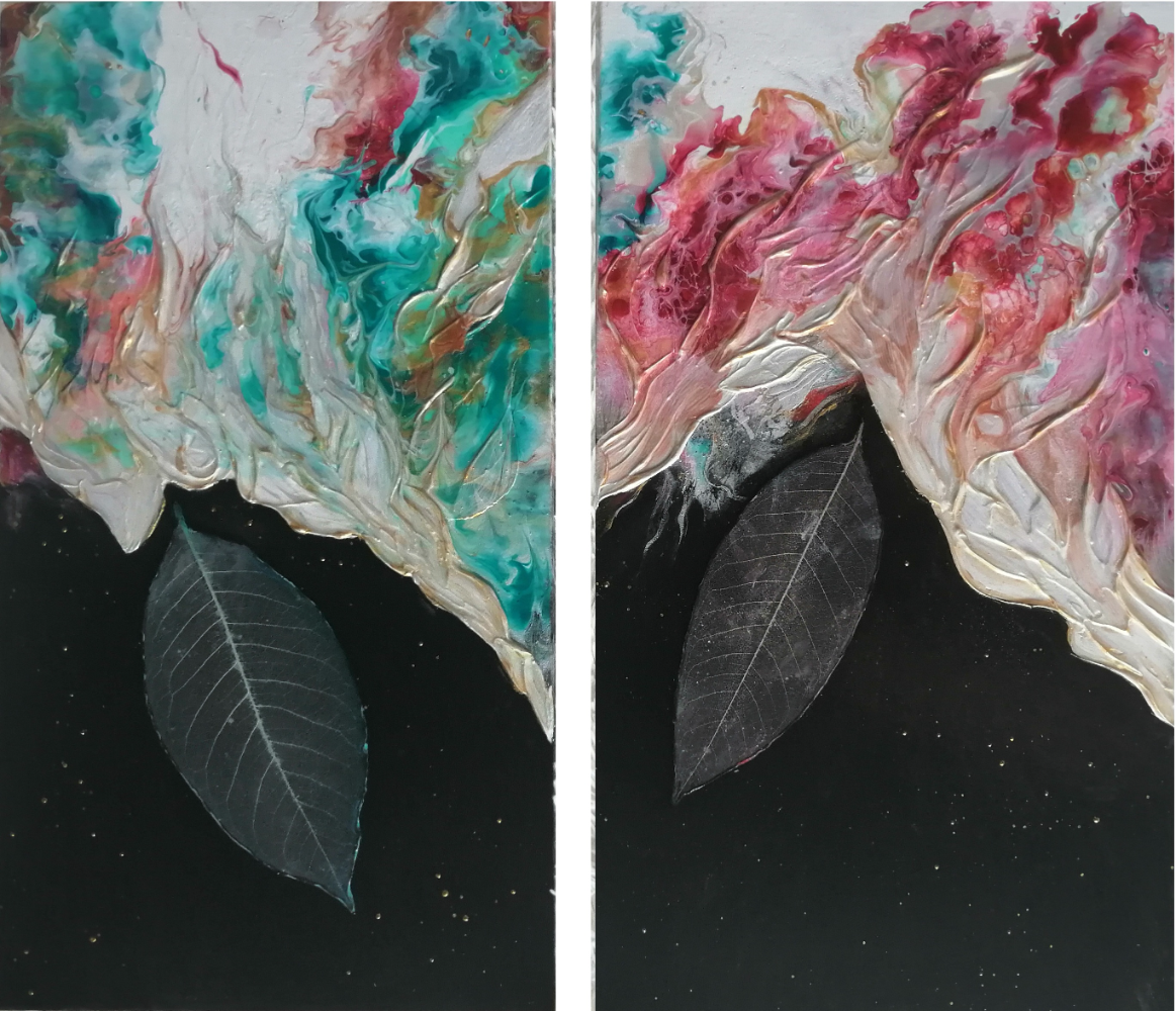 Art-story Seasons - Summer. Interior painting with 3D decor, series of four paintings.